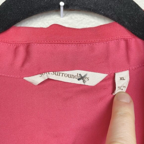 Soft Surroundings Women's XL Swingtime Half Zip Collared Maxi Dress Coral Ponte - Picture 6 of 16